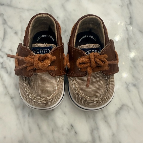 Sperry Other - EXCELLENT Baby Sperry Kids Brown Boat Shoes 0-3 Months